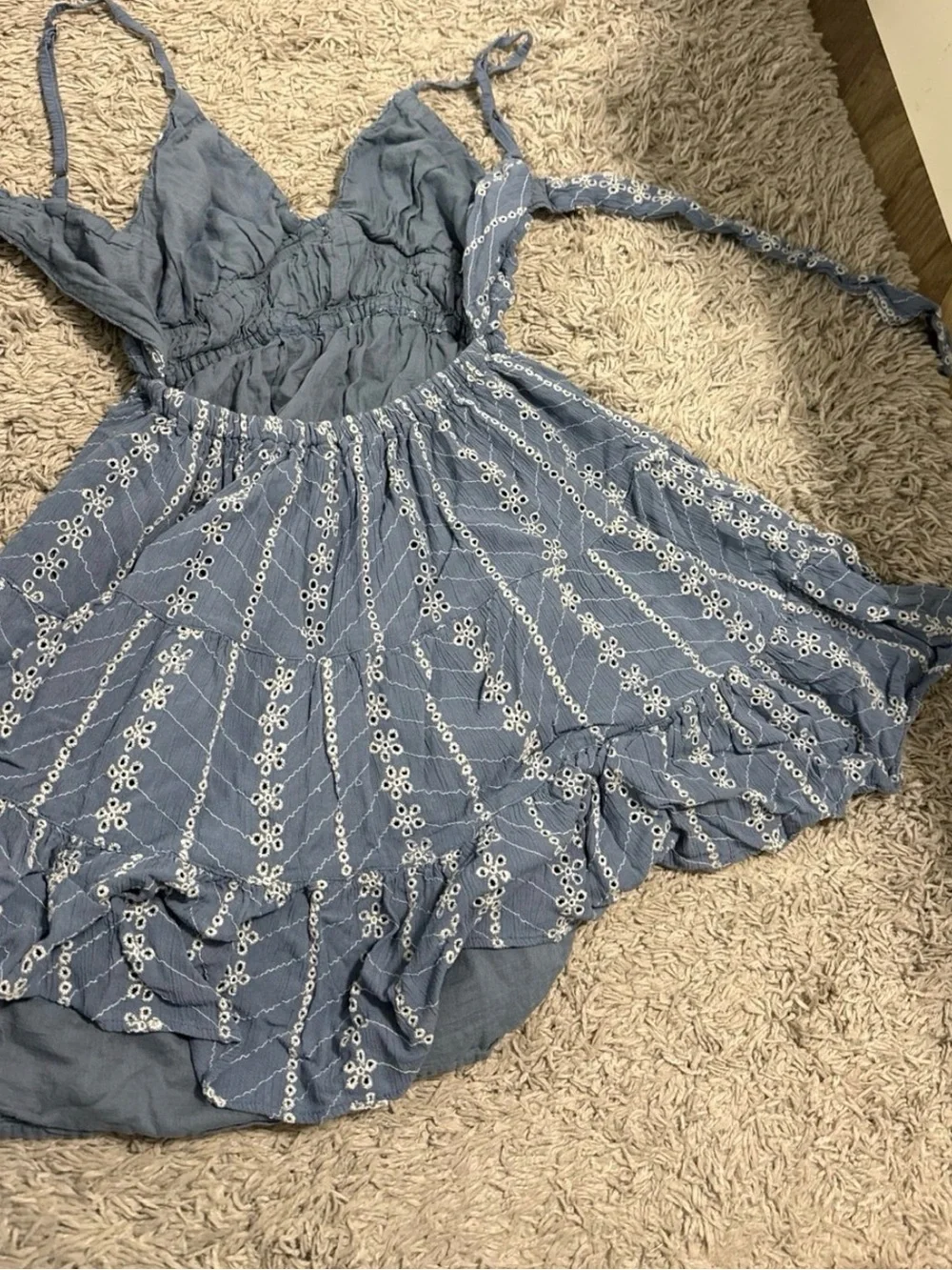 Blue and White Floral Dress for Juniors